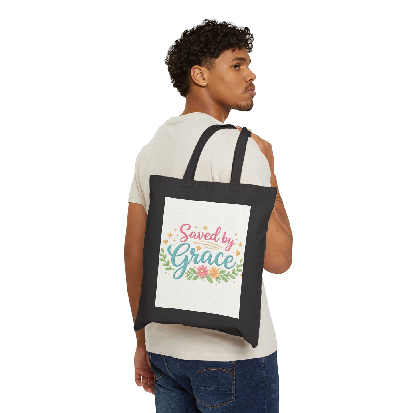 Bloom Where You Are Planted Canvas Tote — Floral Inspirational Grocery Bag