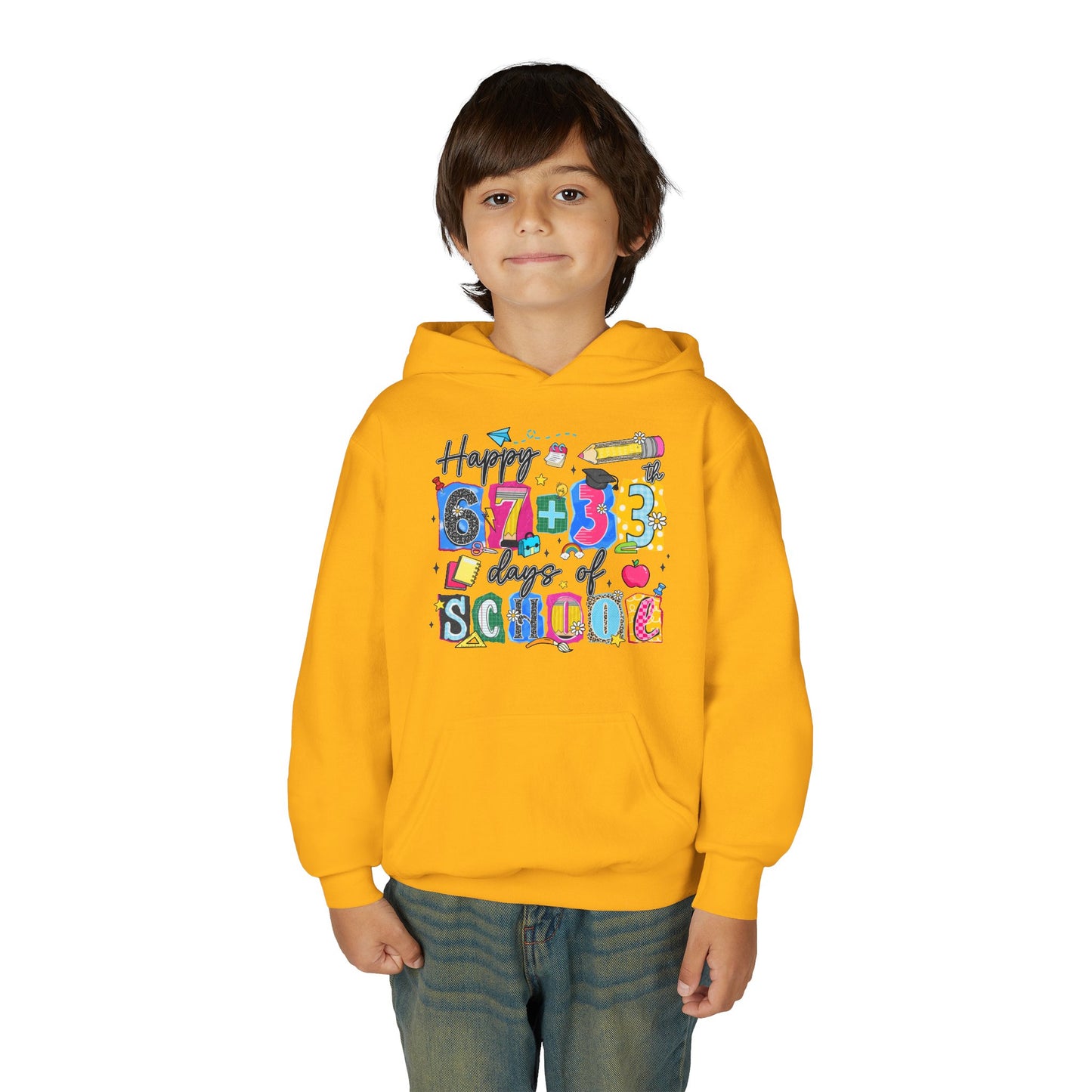 Happy 100th  Days of School Youth Hoodie – Colorful Back-to-School Sweatshirt