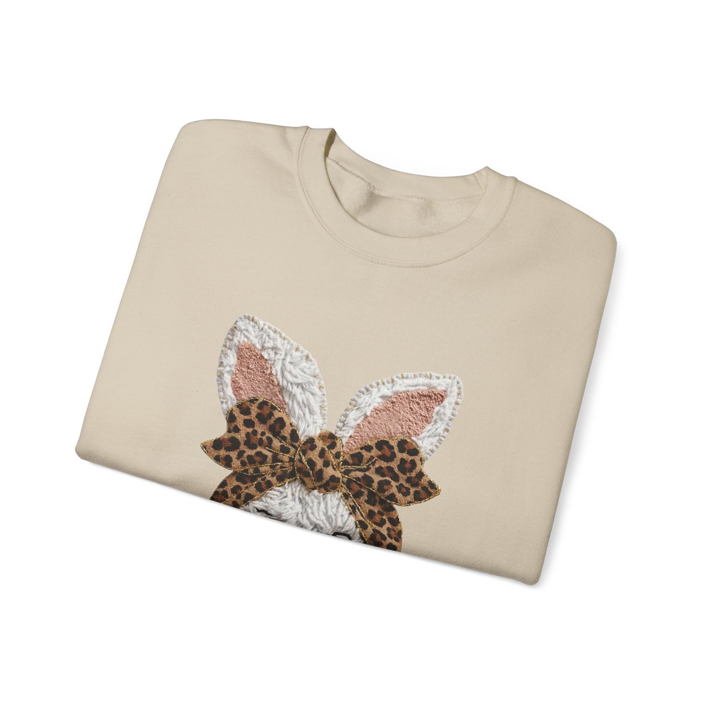 Leopard Bow Bunny Crewneck Sweatshirt