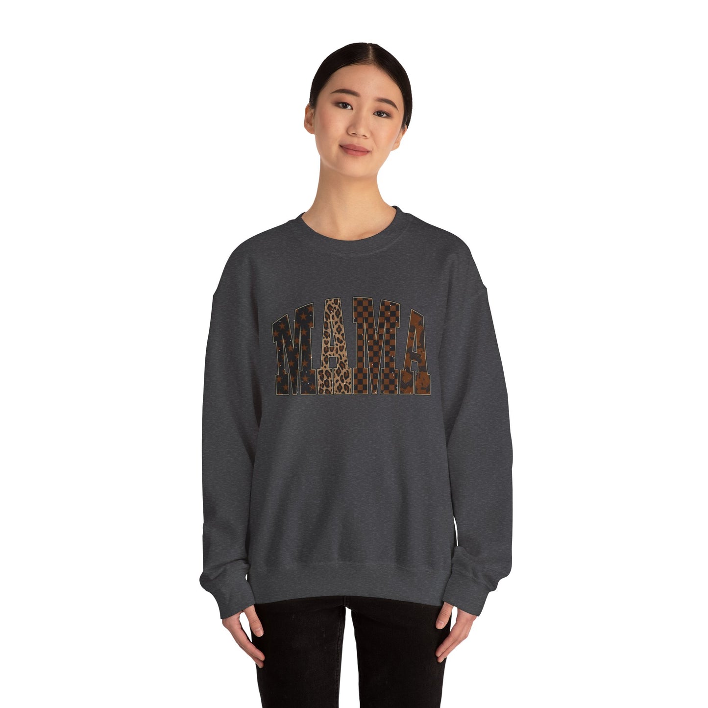 Mama Leopard Print Crewneck Sweatshirt