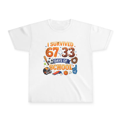 Youth Tee – “I Survived 67+33 Days of School” Back-to-School Celebration Shirt
