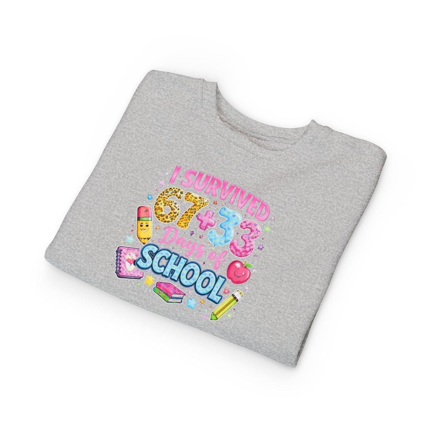 I Survived 673 Days of School Toddler Sweatshirt — Cute Back-to-School Kid Crewneck