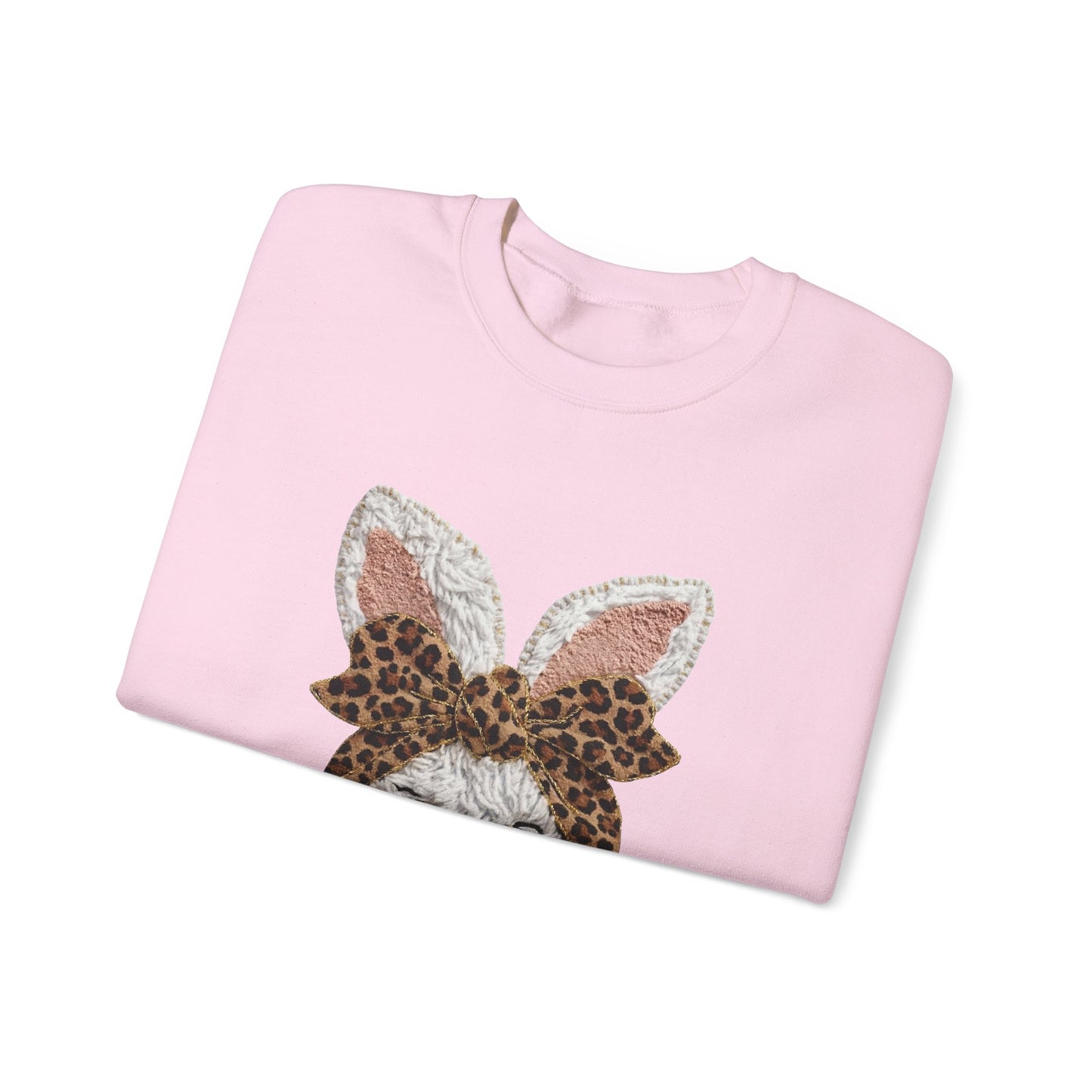 Leopard Bow Bunny Crewneck Sweatshirt