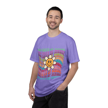 100 Days of School T-Shirt — Retro Rainbow Smiley Flower Tee