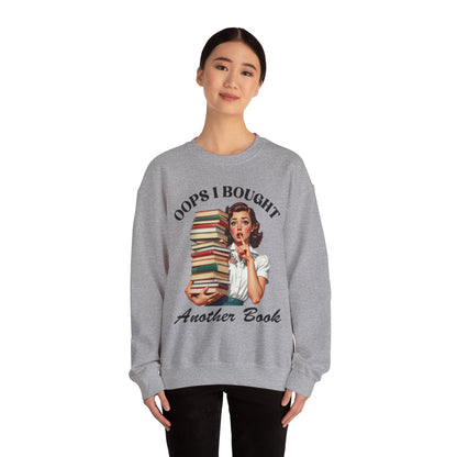 Copy of Copy of Book Lover Sweatshirt - "Oops I Bought Another Book" Retro Stack Design