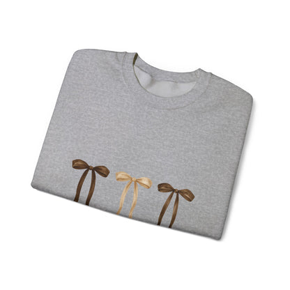 Crewneck Sweatshirt — "Jesus Made Her a Mama" Neutral Ribbon Design