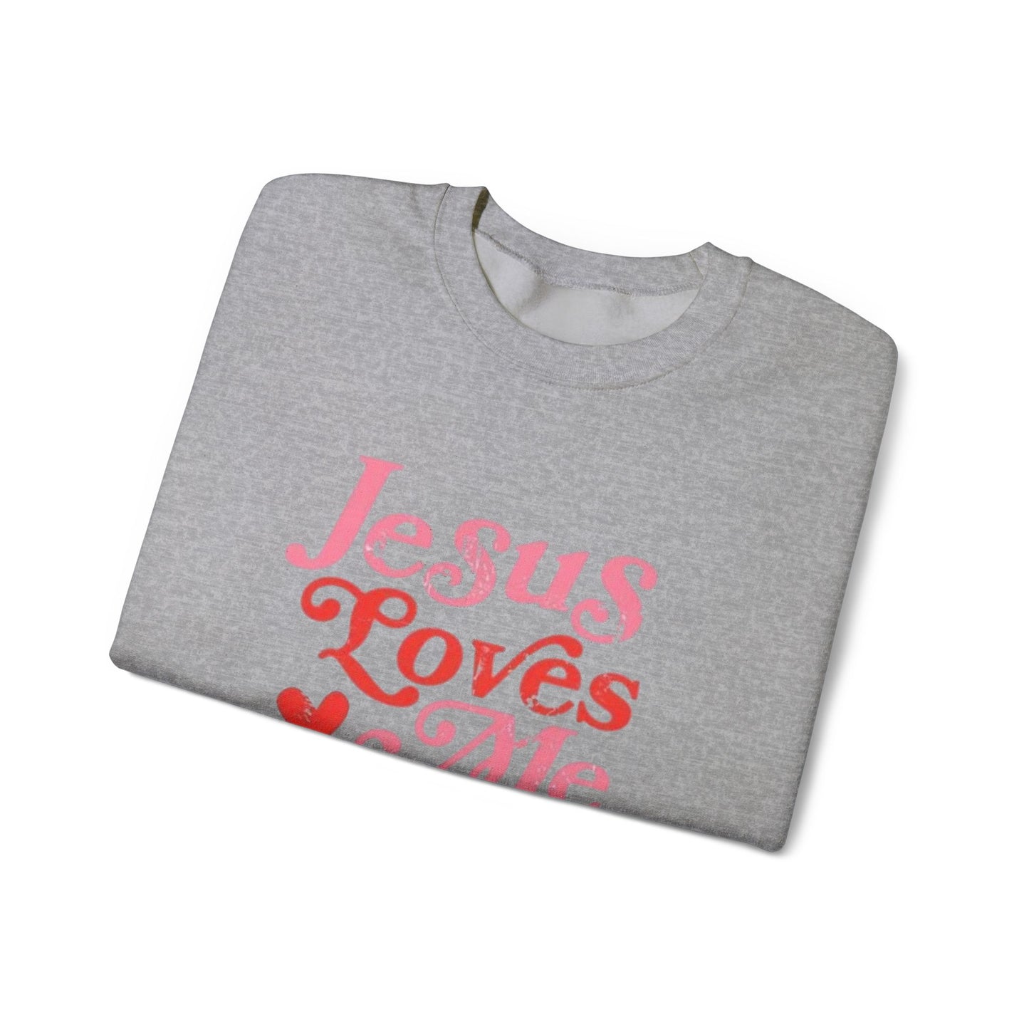 Crewneck Sweatshirt — “Jesus Loves Me This I Know” Retro Script Christian Pullover