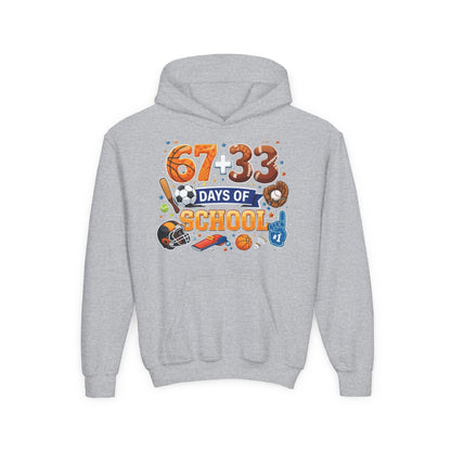 Youth "67+33 Days of School" Hoodie – Funny End‑of‑Year School Celebration Sweatshirt