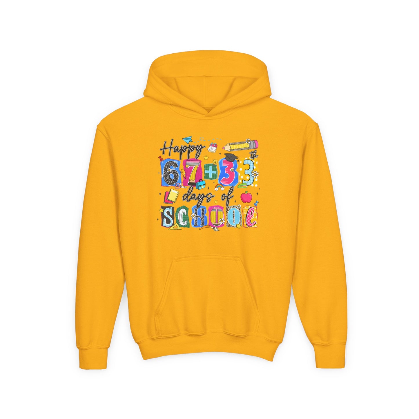 Happy 100th  Days of School Youth Hoodie – Colorful Back-to-School Sweatshirt