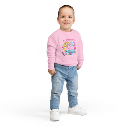 I Survived 673 Days of School Toddler Sweatshirt — Cute Back-to-School Kid Crewneck