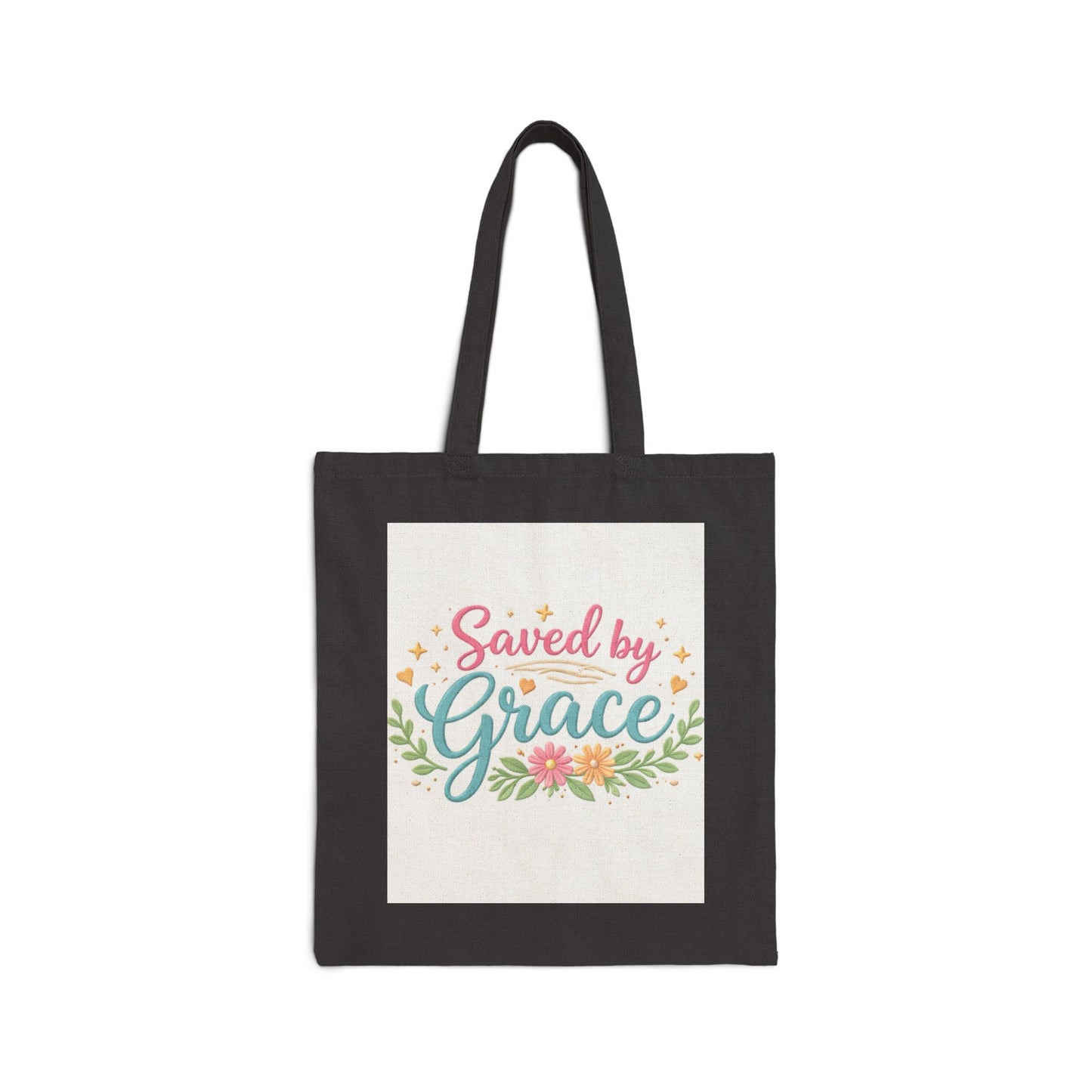 Bloom Where You Are Planted Canvas Tote — Floral Inspirational Grocery Bag