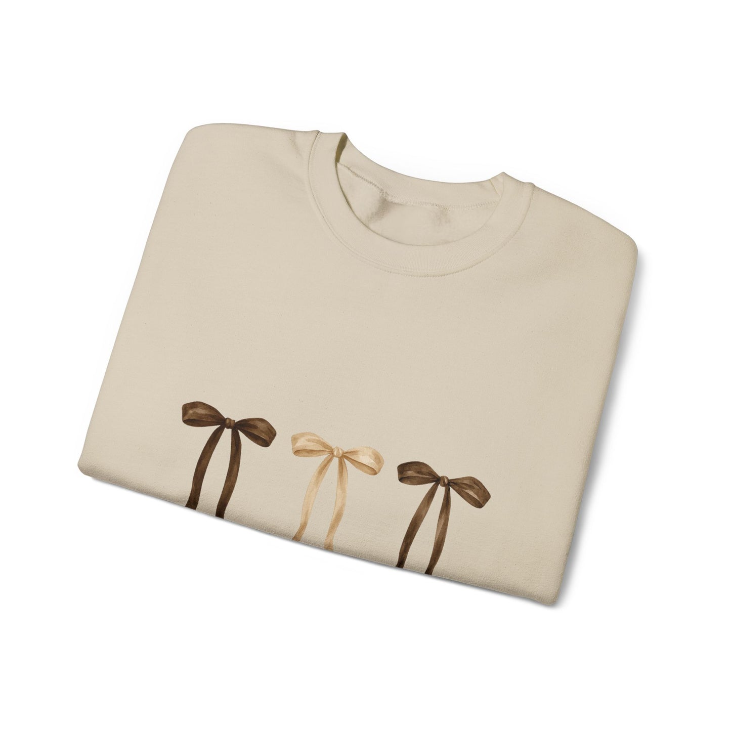 Crewneck Sweatshirt — "Jesus Made Her a Mama" Neutral Ribbon Design