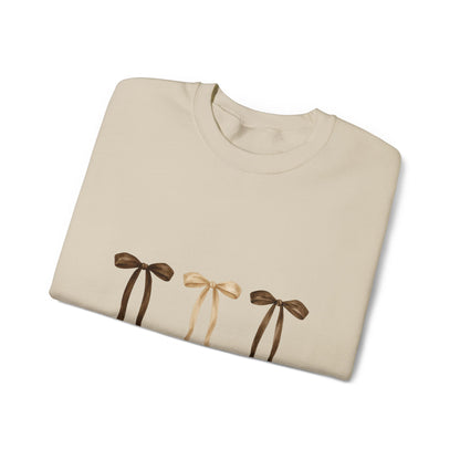 Crewneck Sweatshirt — "Jesus Made Her a Mama" Neutral Ribbon Design