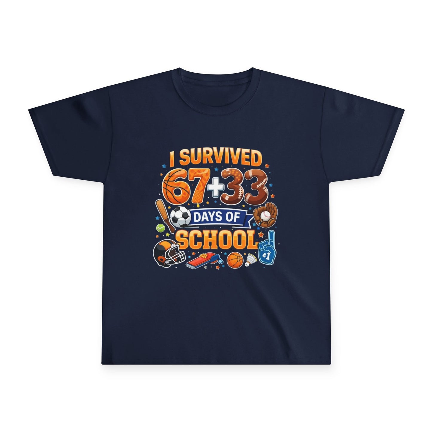 Youth Tee – “I Survived 67+33 Days of School” Back-to-School Celebration Shirt