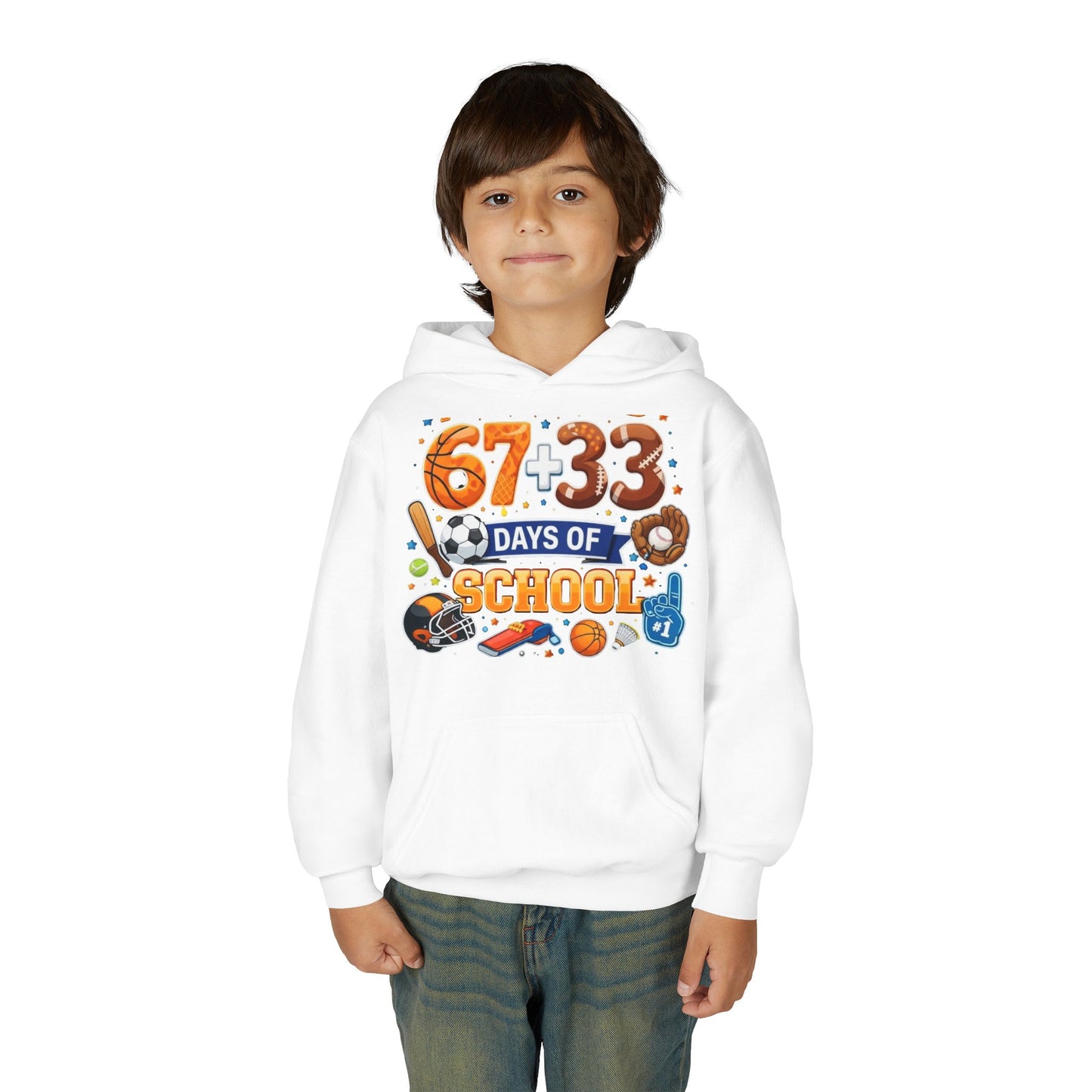 Youth "67+33 Days of School" Hoodie – Funny End‑of‑Year School Celebration Sweatshirt
