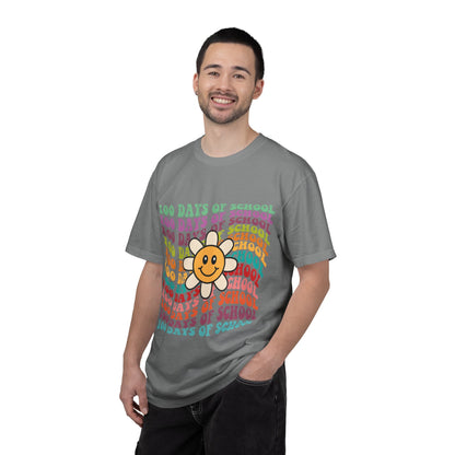 100 Days of School T-Shirt — Retro Rainbow Smiley Flower Tee