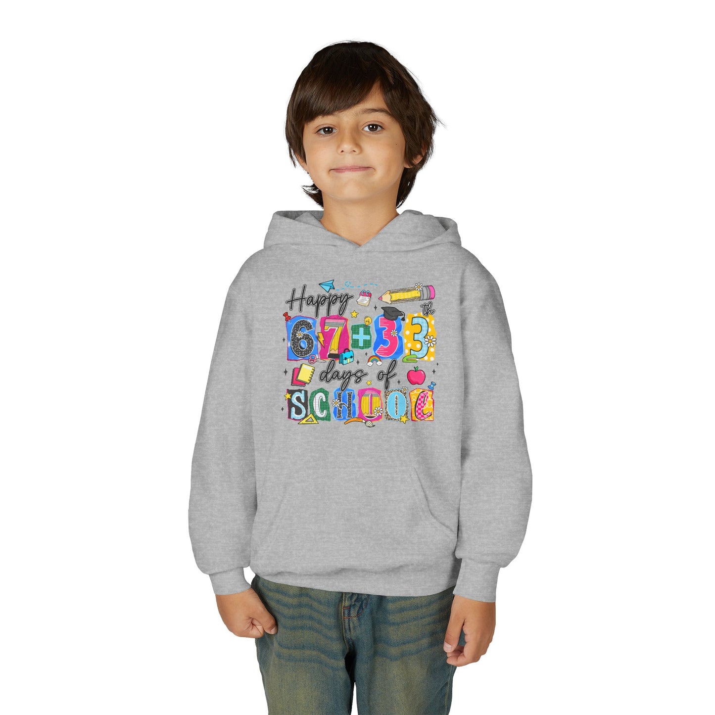 Happy 100th  Days of School Youth Hoodie – Colorful Back-to-School Sweatshirt