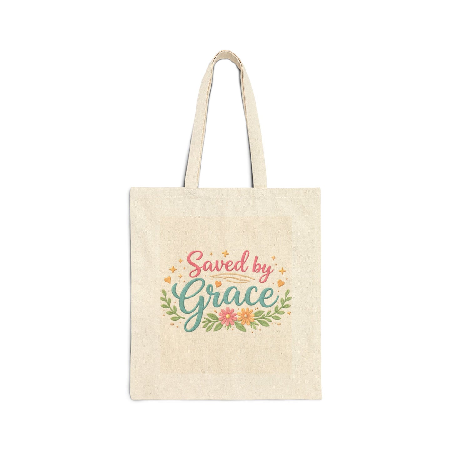 Bloom Where You Are Planted Canvas Tote — Floral Inspirational Grocery Bag