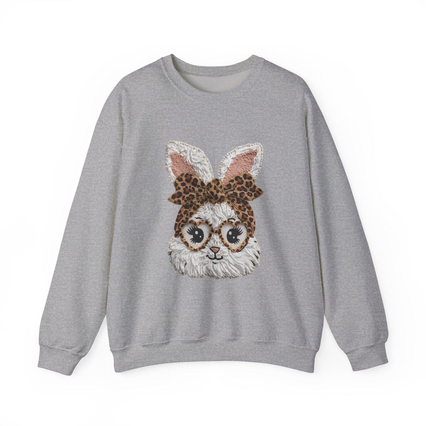 Leopard Bow Bunny Crewneck Sweatshirt
