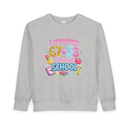 I Survived 673 Days of School Toddler Sweatshirt — Cute Back-to-School Kid Crewneck