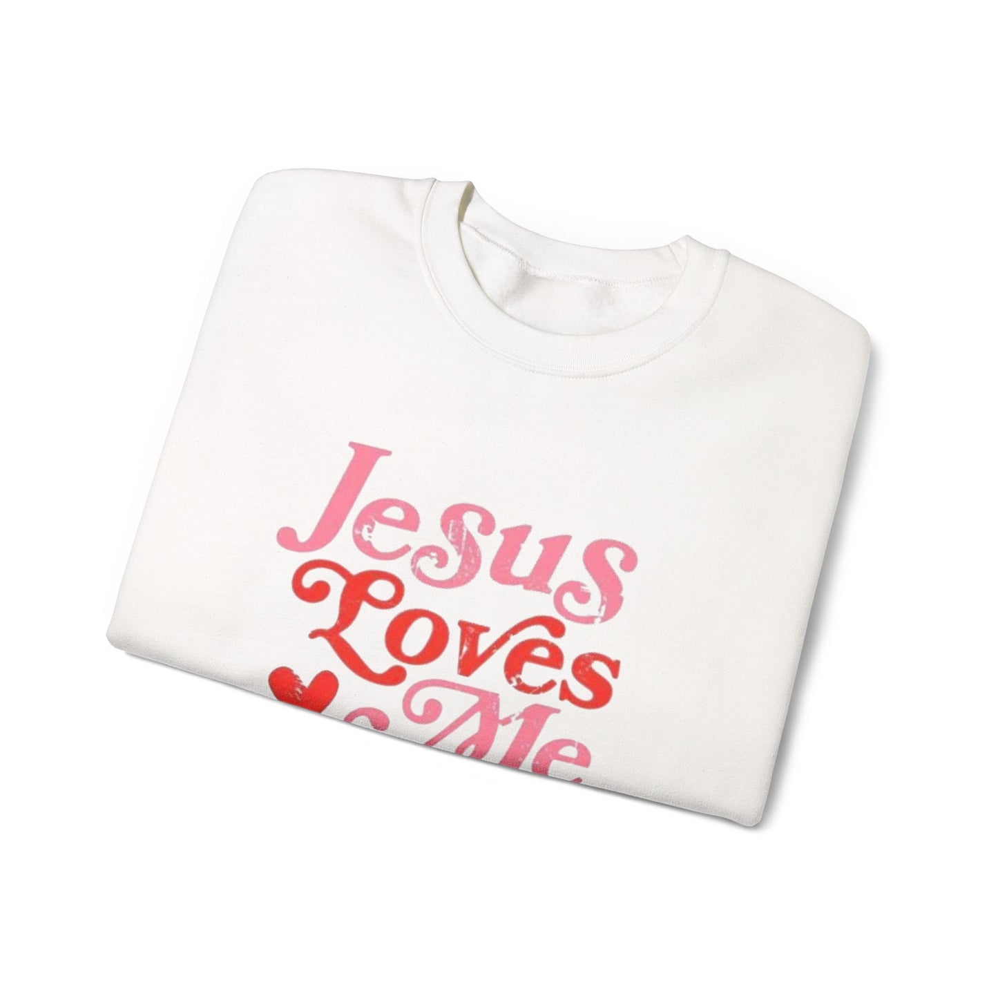 Crewneck Sweatshirt — “Jesus Loves Me This I Know” Retro Script Christian Pullover