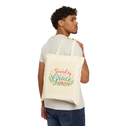 Bloom Where You Are Planted Canvas Tote — Floral Inspirational Grocery Bag