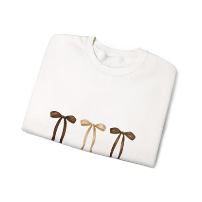 Crewneck Sweatshirt — "Jesus Made Her a Mama" Neutral Ribbon Design