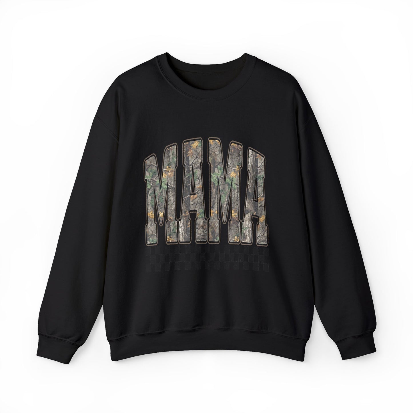 Mama Floral Logo Crewneck Sweatshirt — Checkerboard Accent