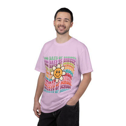 100 Days of School T-Shirt — Retro Rainbow Smiley Flower Tee