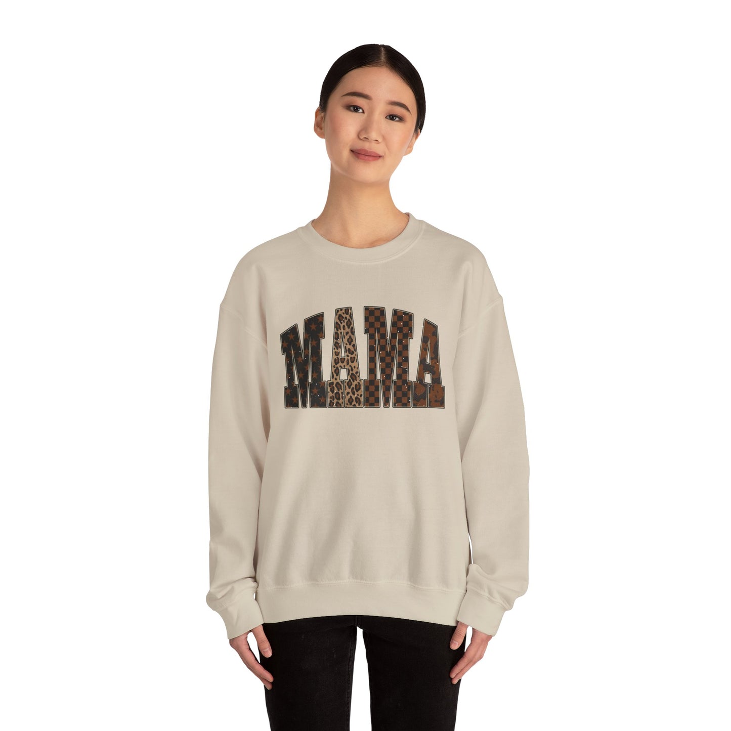 Mama Leopard Print Crewneck Sweatshirt