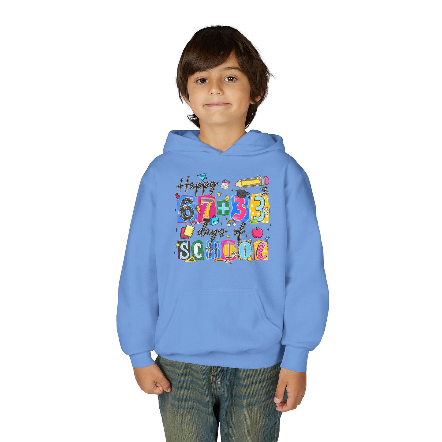 Happy 100th  Days of School Youth Hoodie – Colorful Back-to-School Sweatshirt