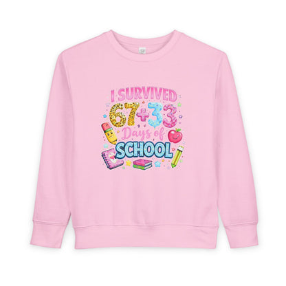 I Survived 673 Days of School Toddler Sweatshirt — Cute Back-to-School Kid Crewneck