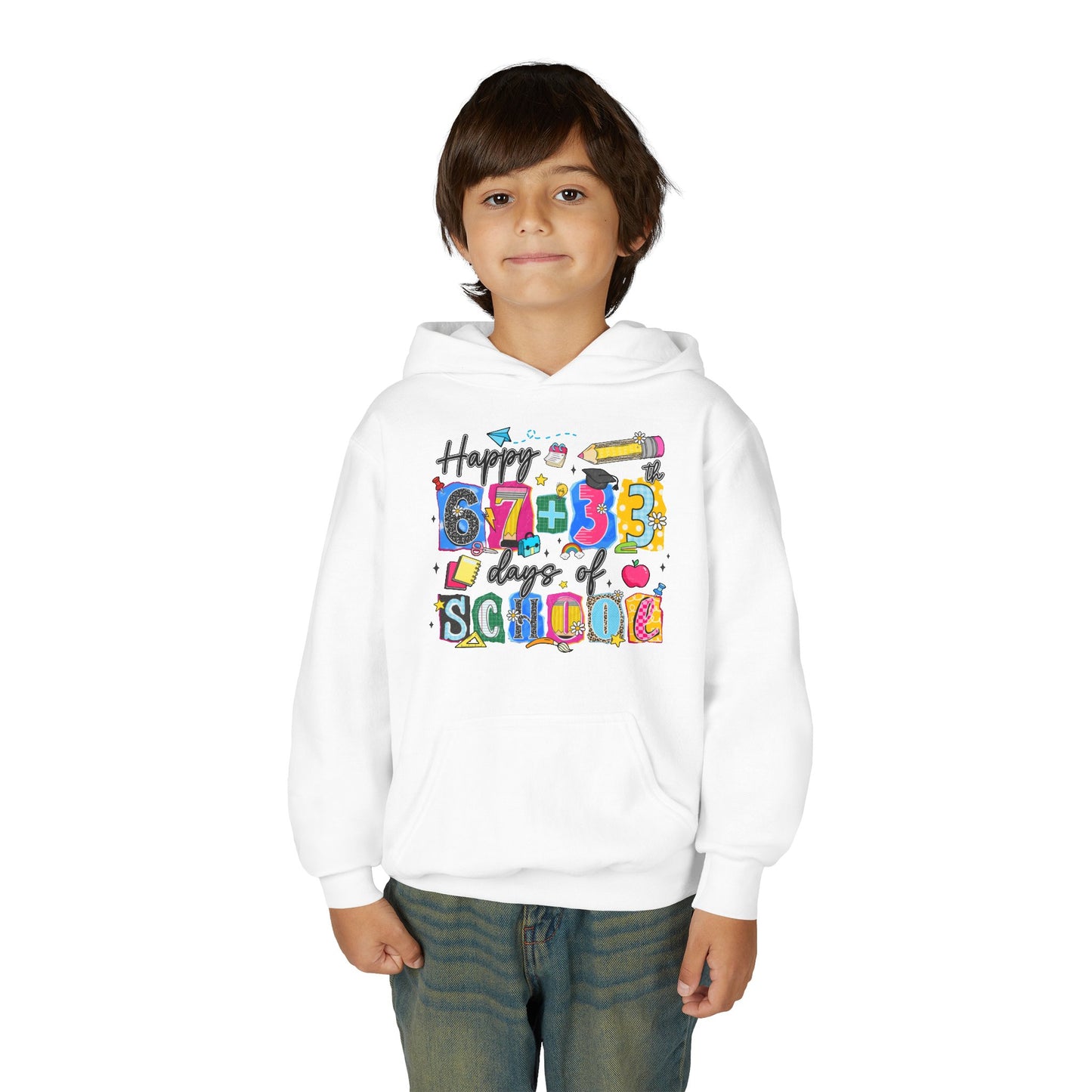Happy 100th  Days of School Youth Hoodie – Colorful Back-to-School Sweatshirt