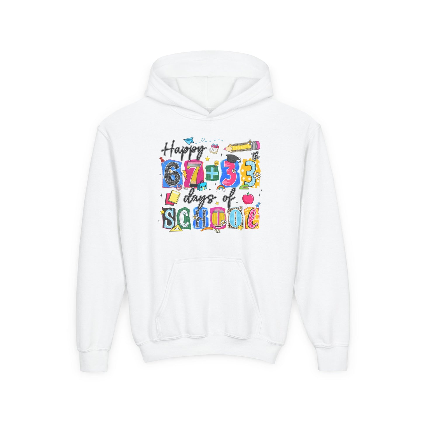 Happy 100th  Days of School Youth Hoodie – Colorful Back-to-School Sweatshirt