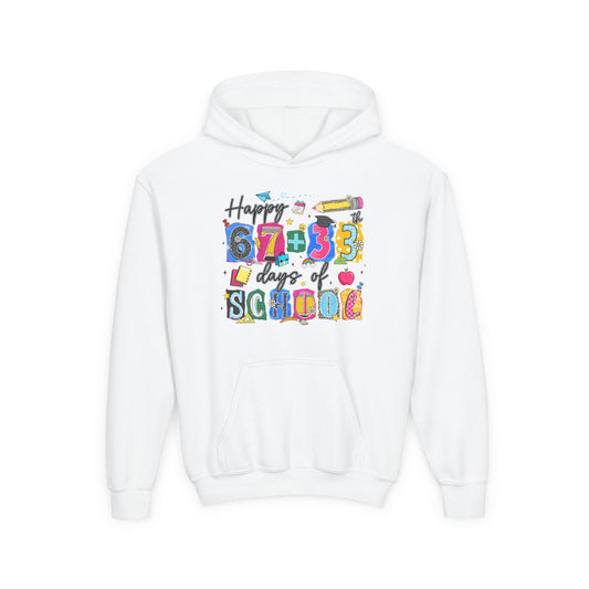 Happy 100th  Days of School Youth Hoodie – Colorful Back-to-School Sweatshirt