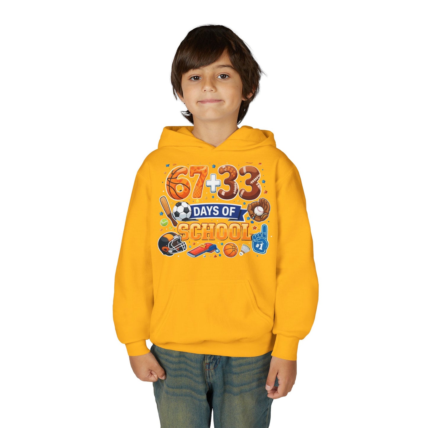 Youth "67+33 Days of School" Hoodie – Funny End‑of‑Year School Celebration Sweatshirt