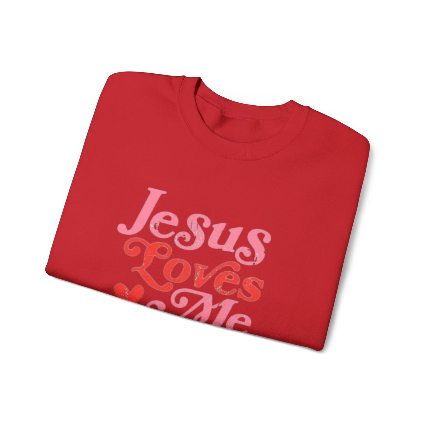 Crewneck Sweatshirt — “Jesus Loves Me This I Know” Retro Script Christian Pullover