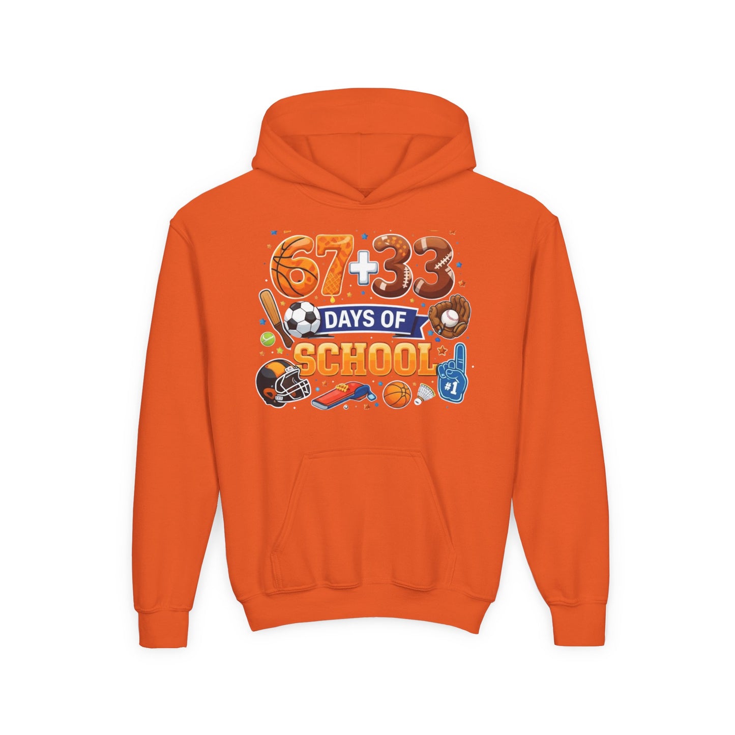 Youth "67+33 Days of School" Hoodie – Funny End‑of‑Year School Celebration Sweatshirt