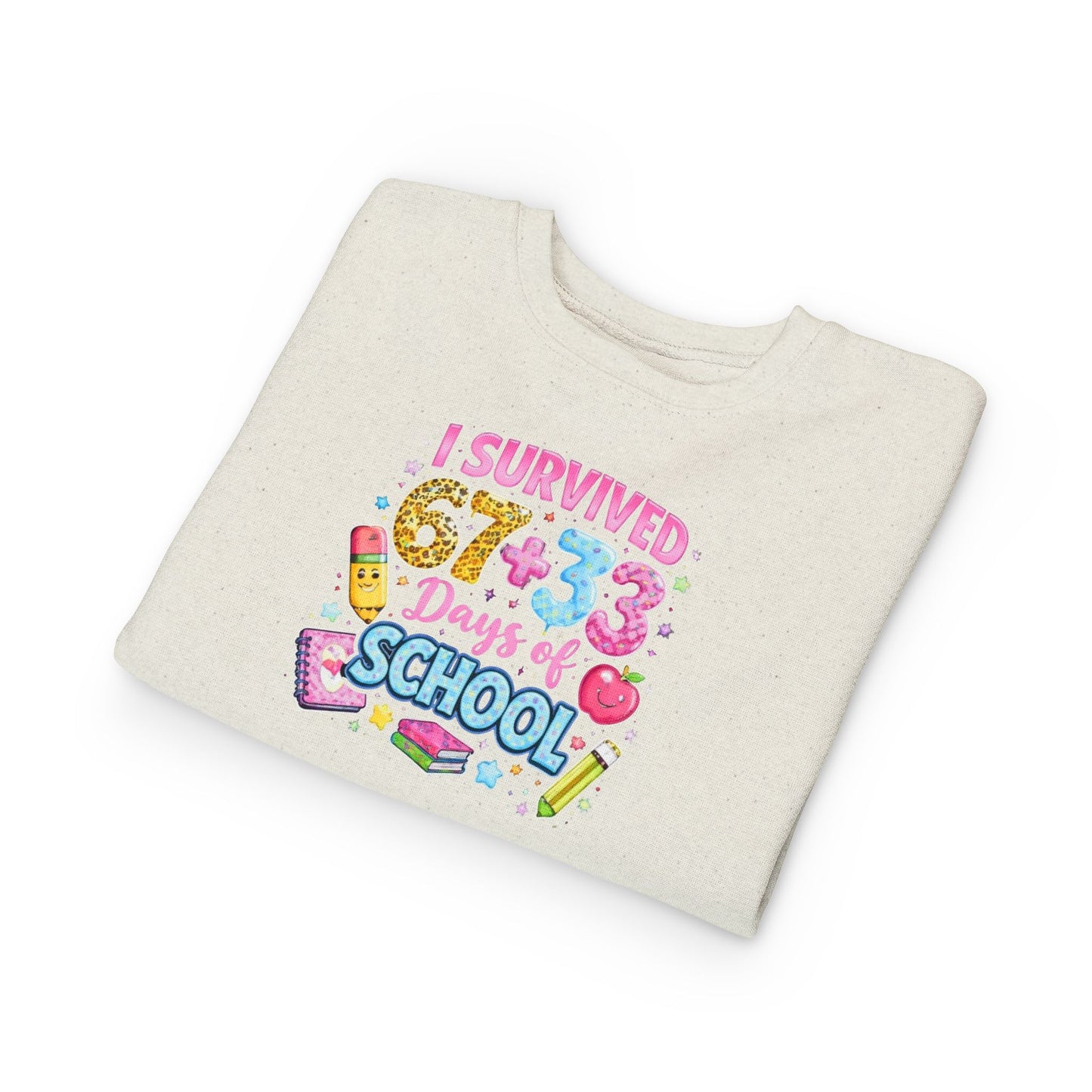 I Survived 673 Days of School Toddler Sweatshirt — Cute Back-to-School Kid Crewneck