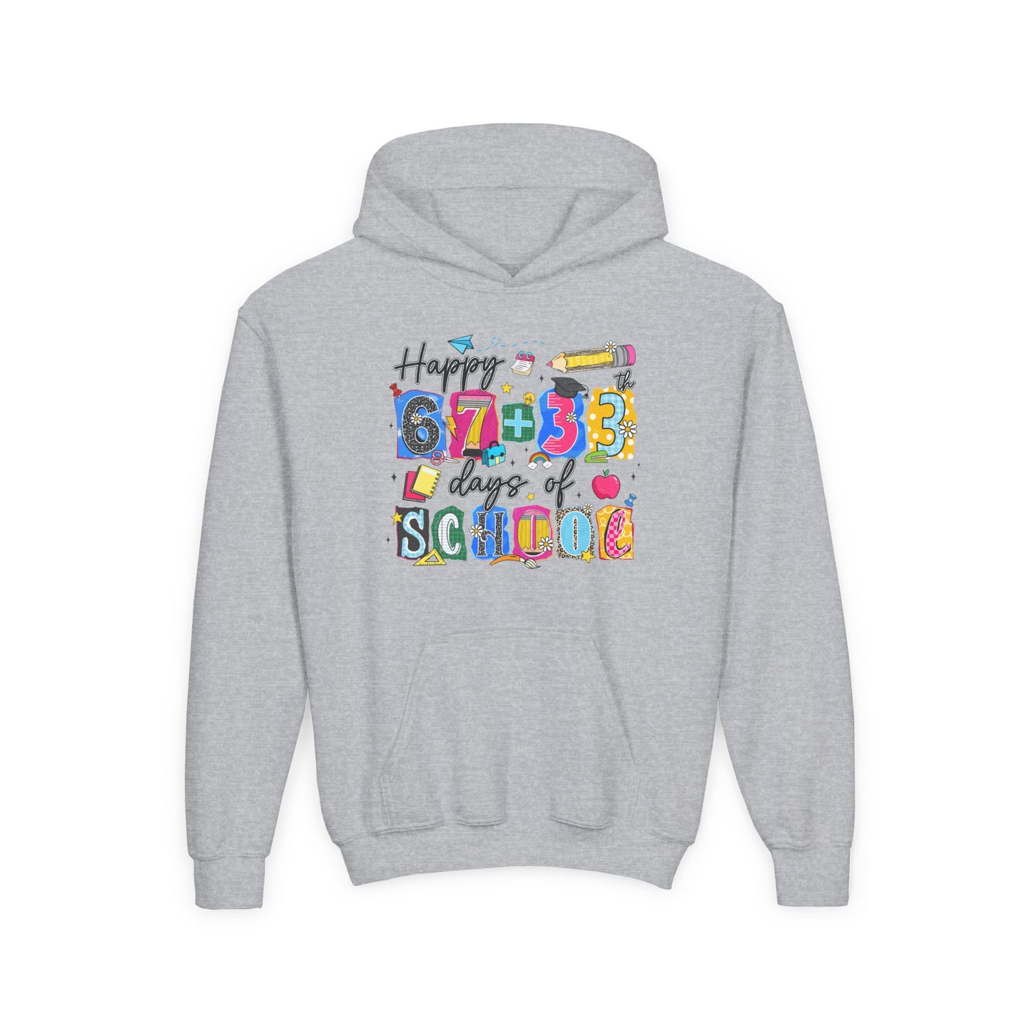 Happy 100th  Days of School Youth Hoodie – Colorful Back-to-School Sweatshirt