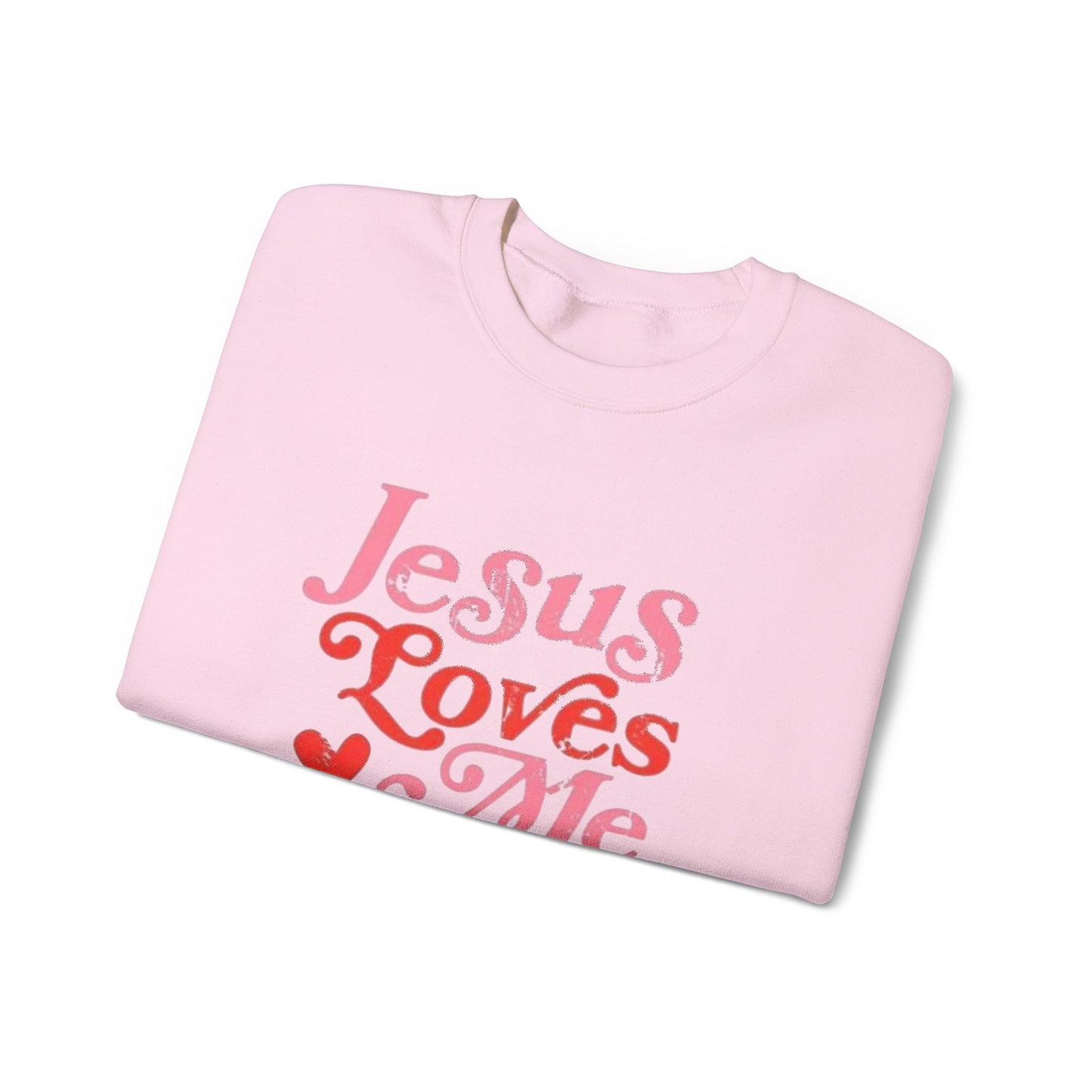 Crewneck Sweatshirt — “Jesus Loves Me This I Know” Retro Script Christian Pullover