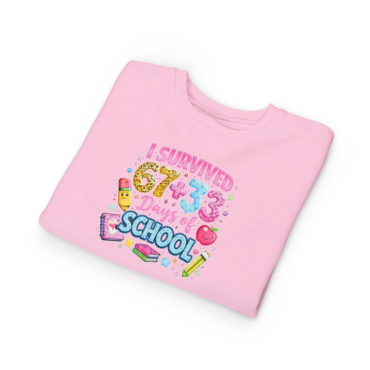 I Survived 673 Days of School Toddler Sweatshirt — Cute Back-to-School Kid Crewneck
