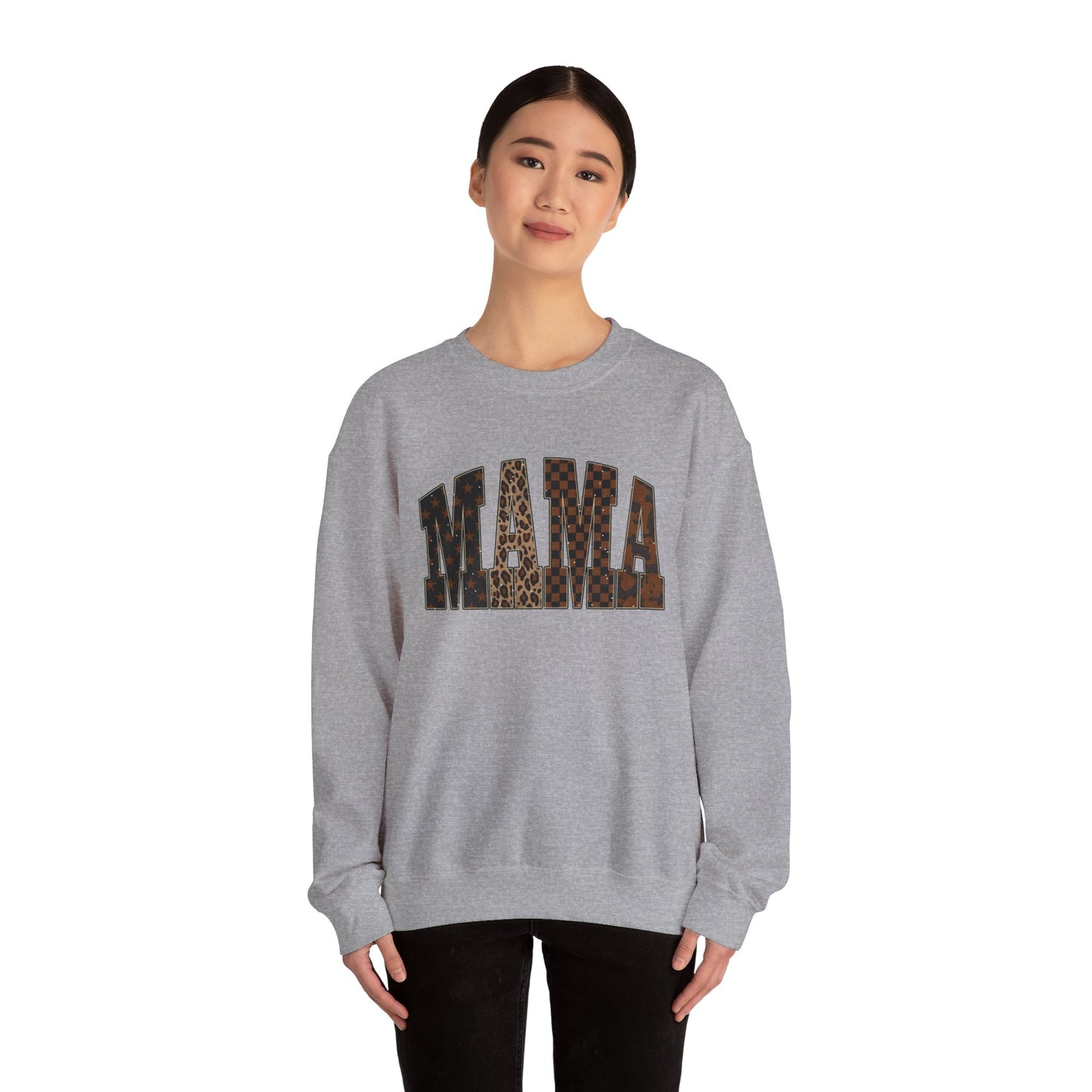 Mama Leopard Print Crewneck Sweatshirt